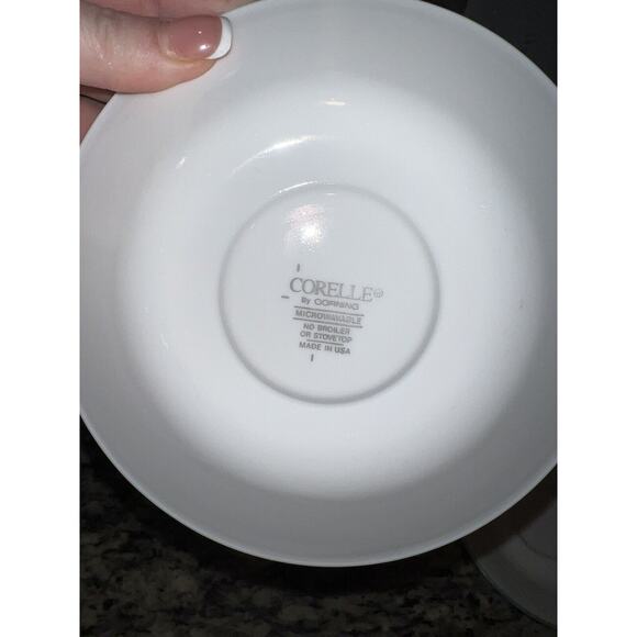 Corelle Outer Banks Saucers Light Blue Edge Set of 4 Vintage Light House - Picture 3 of 6